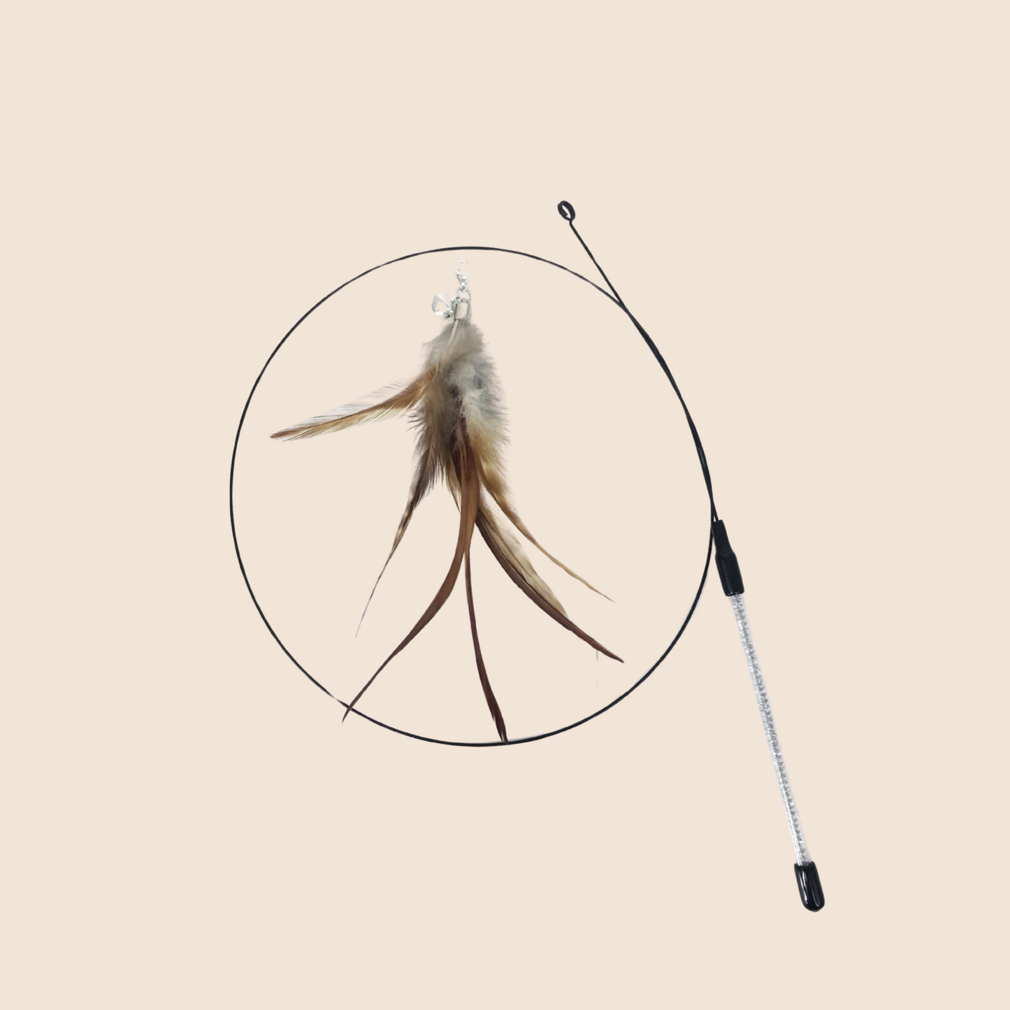 PouncePlay™ Hands-Free Cat Wand – Suction Cup Teaser Toy with Feathers & Bird