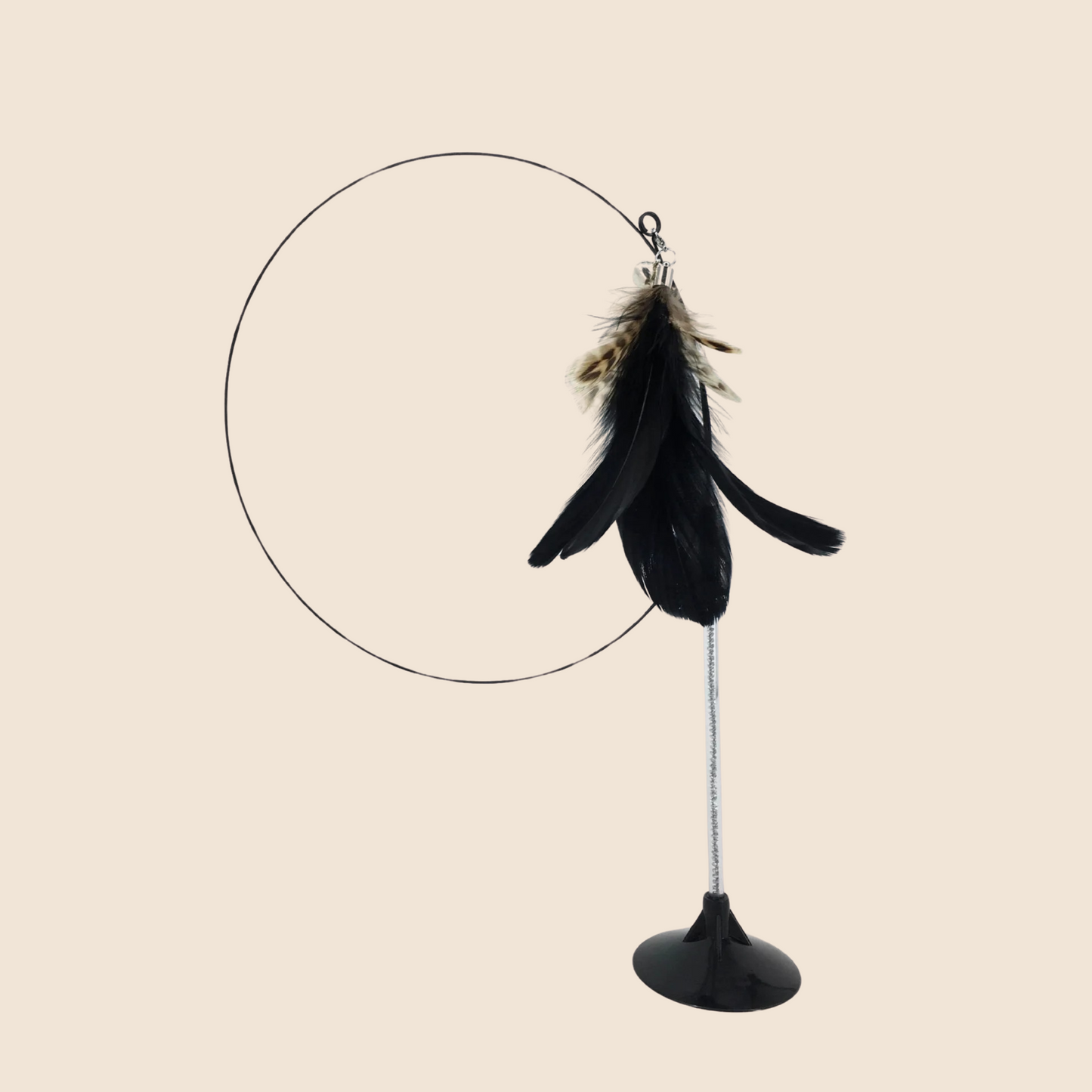 PouncePlay™ Hands-Free Cat Wand – Suction Cup Teaser Toy with Feathers & Bird
