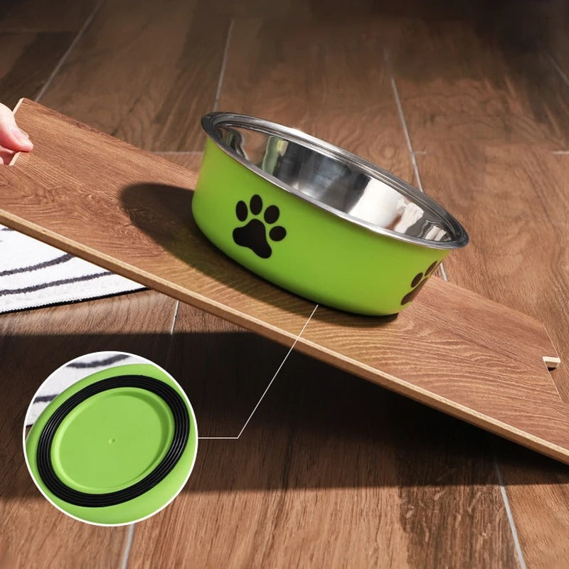 No-SpillPaw™ Stainless Steel Pet Bowl – Non-Slip Food & Water Dish