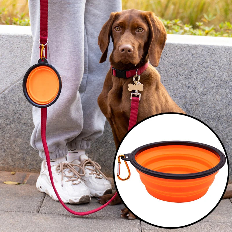 Pawfect Travel Buddy™ – Collapsible Silicone Pet Bowl with Carabiner! 🐾🥣