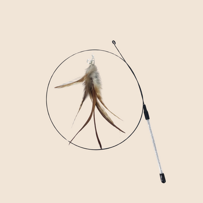 PouncePlay™ Hands-Free Cat Wand – Suction Cup Teaser Toy with Feathers & Bird