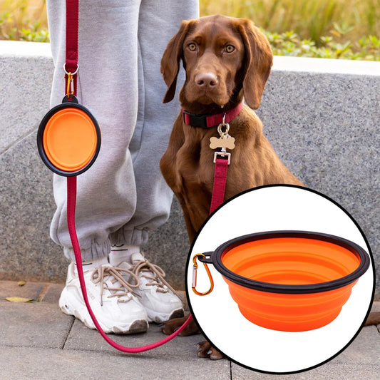 Pawfect Travel Buddy™ – Collapsible Silicone Pet Bowl with Carabiner! 🐾🥣
